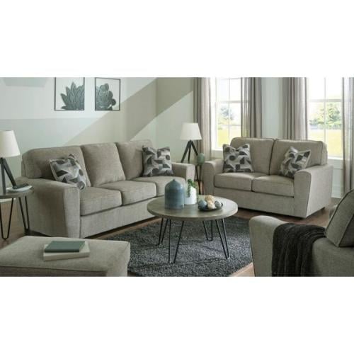 طقم كنب قطعتين- رمادي - تفاصيل فخمة