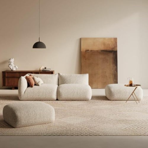 كنب زاوية بوكليه مارسيليا - بيج فاتح