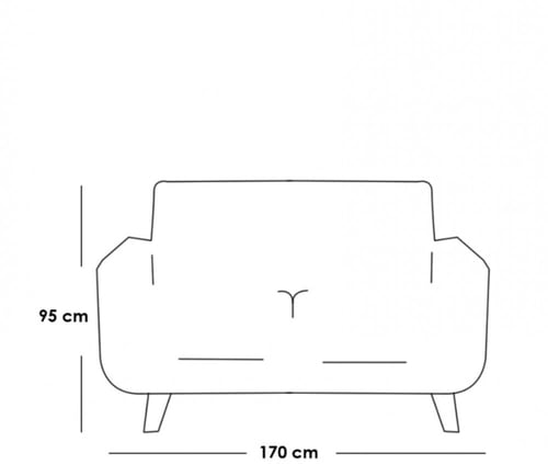 طقم كنب قطعتين - رمادي