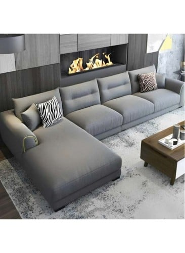 كنب زاوية شكل حرف L رمادي