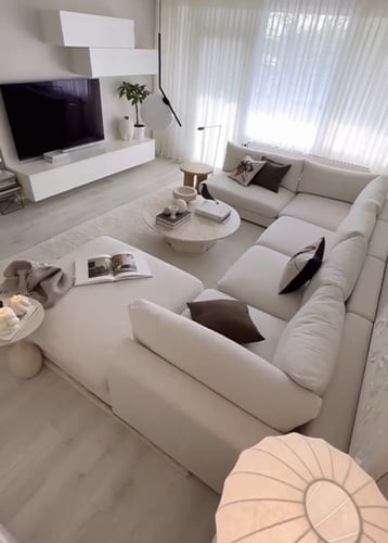 كنب زاوية أورينا بتصميم راقي – لون أوف وايت