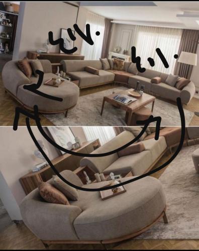 كنب زاوية حرف u بتصميم مميز