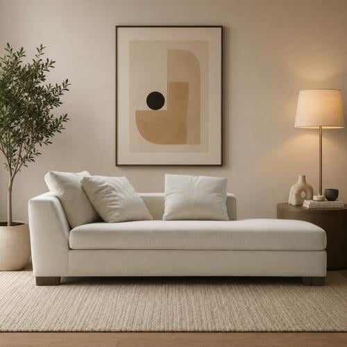 شيزلونج بتصميم أنيق - بيج - يجمع بين الفخامة والرق...