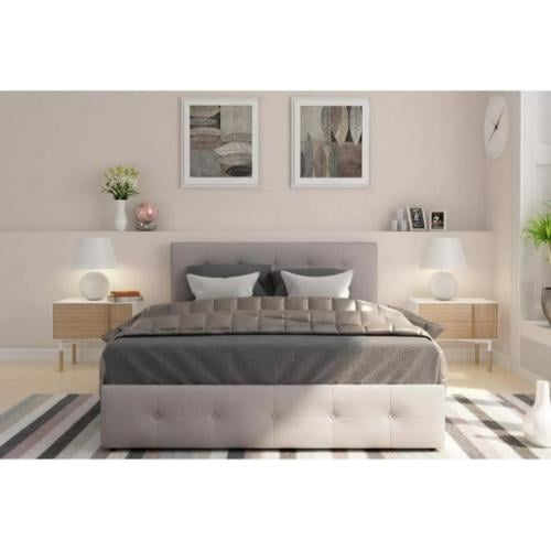 سرير مودرن - لون بيج - تصميم فريد