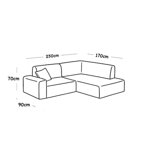 كنب زاوية ويلز حرف L - لون بيج