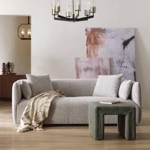 كنبة مفرد بتصميم عصري-لون رمادي