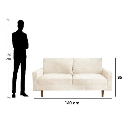 كنبة مقعدين مخمل- بيج