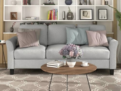 طقم كنب قطعتين - رمادي