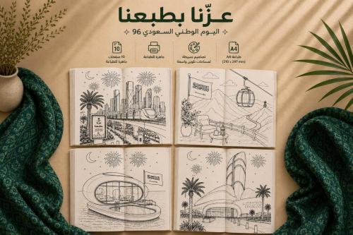 صفحات تلوين اليوم الوطني السعودي 96 | عزّنا بطبعنا