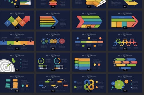 400 شريحة تصميم انفو جرافيك بور بوينت -غامق