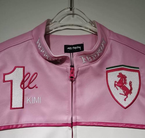 Pink Ferrari leather jacket