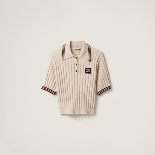Cashmere knit polo shirt