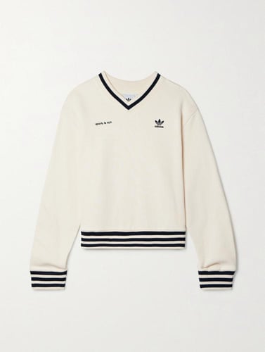 ADIDAS ORIGINALS + Sporty & Rich flocked cotton-je...