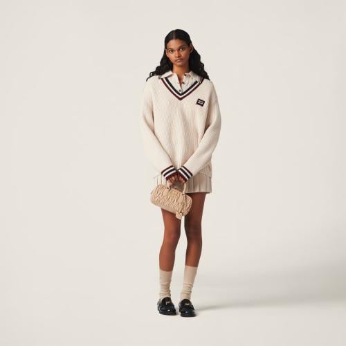 Cashmere knit polo sweater