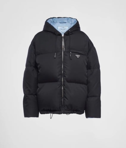Prada Re-Nylon Gabardine hooded down jacket