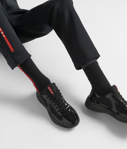 Patent leather and technical fabric Prada America'...