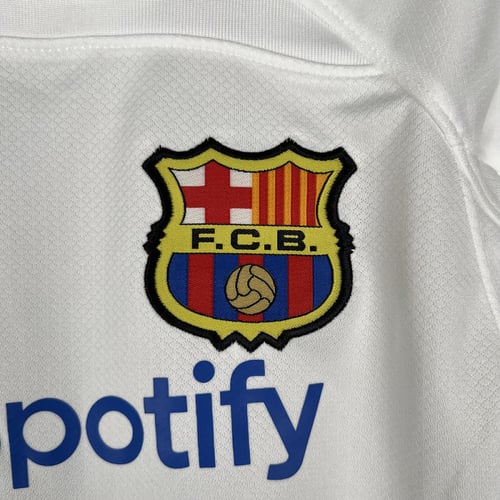 Barcelona Kids Away Kit 23/24 – White Fan Version