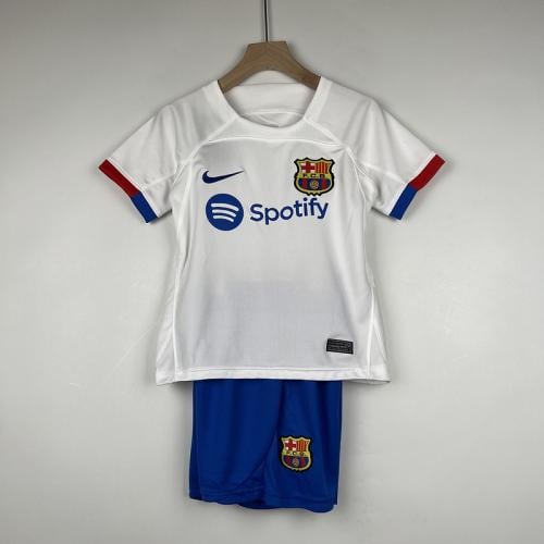 Barcelona Kids Away Kit 23/24 – White Fan Version