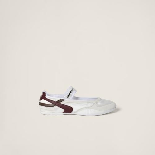 Miu Miu Gymnasium technical fabric and suede balle...