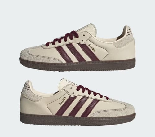 adidas Samba OG "Wonder White/Maroon"