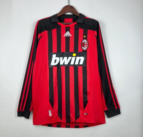 Retro AC Milan 07/08 Home Kit Long Sleeve