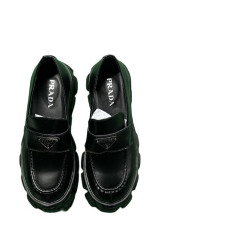 Prada Brushed leather Monolith loafers
