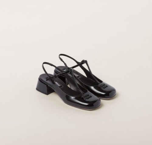 Miu Miu Patent leather slingback pumps