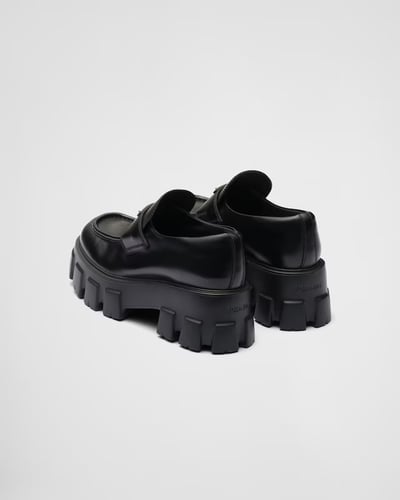 Prada Brushed leather Monolith loafers