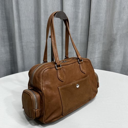 Pocket washed nappa leather bag