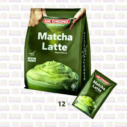 آيك تشيونغ ماتشا شاي لاتيه أخضر (12 كيس × 25 جم) A...
