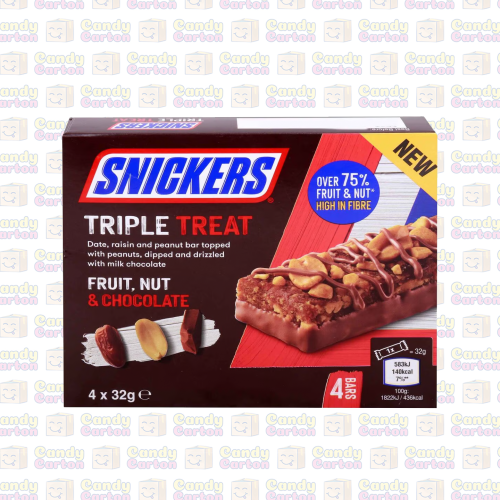 سنيكرز - لوح شوكولاتة بالفواكه والمكسرات تريبل تري...