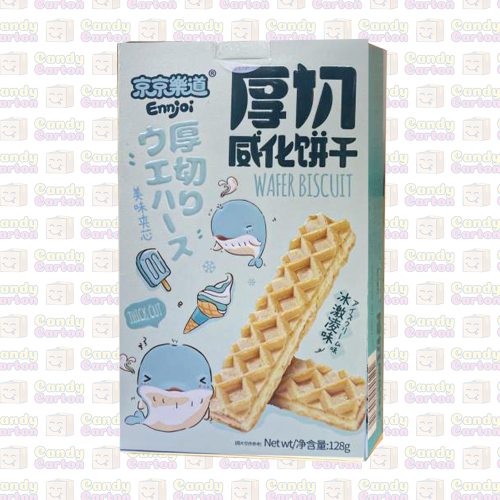 انجوي بسكويت ويفر بحشوة ايس كريم الحليب 128 جرام م...