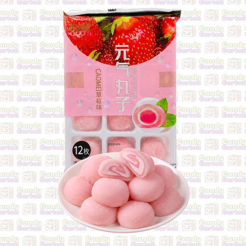 حلوى كعك موتشي يابانية نكهة الفراولة 12 قطعة 180 ج...