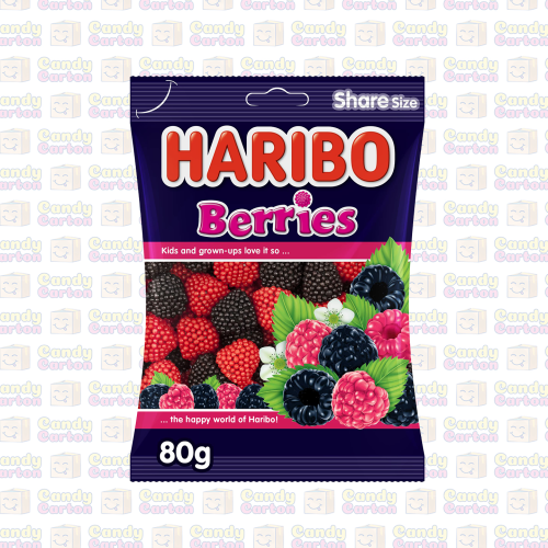 هاريبو حلوى الجيلاتين بشكل التوت 80 جرام مستورد من...