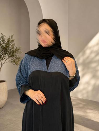 عباية وهج نص فراشة حرير مغسول مع حرير كوبرو مخرم