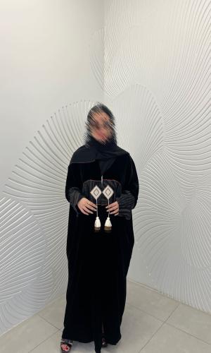 عباية مخمل نص فراشة شك دندوشة
