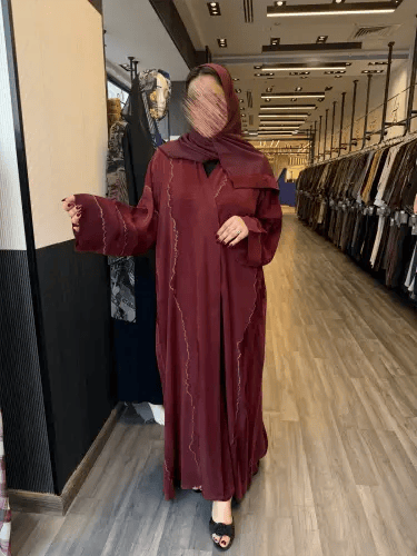 عباية رسيل نص فراشة برغاندي