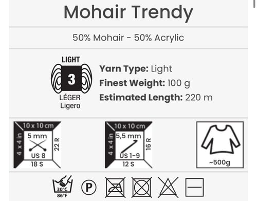 يارن ارت موهير ترندي YarnArt Mohair Trendy 134