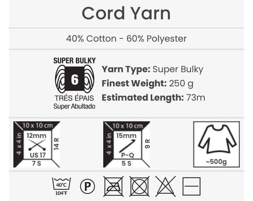 يارن ارت كورد يارن YarnArt Cord Yarn 760