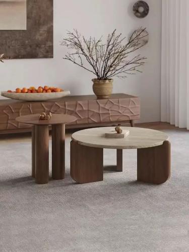 طاولة رخام طبيعي + خشب