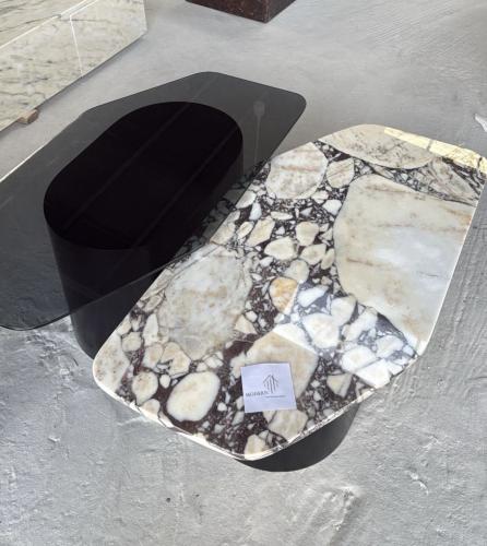 طاولة متداخله فيولا وزجاج اسود