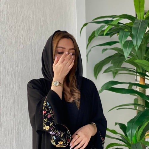Flowered abaya