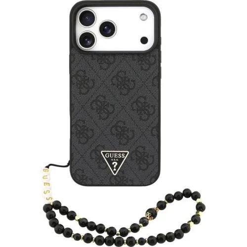 iPhone 17 Pro black leather case with a carabiner...