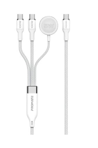 شاحن ساعة مع كيبل تايب سي 100w بطول 140cm ابيض من...