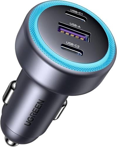 شاحن سيارة USB/2PD 30W رمادي من UGREEN ec307
