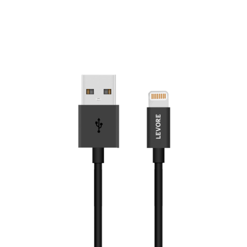 كيبل USB ايفون 1متر اسود من شركة LEVORE