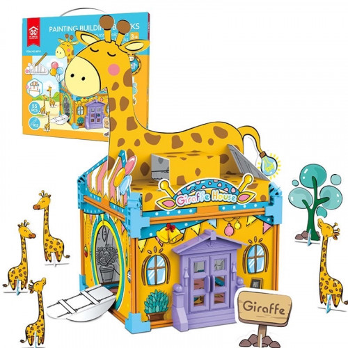 تلوين وتركيب البيت من الورق المقوى يحتوي 55 قطعة و...