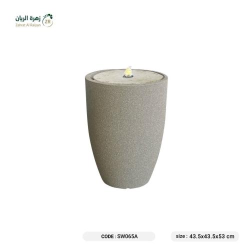 نافورة شكل فازة لون رمادي مصنوعة من البولي ايثيلين