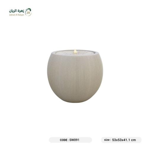 نافورة دائرية لون رمادي مصنوعة من البولي ايثيلين