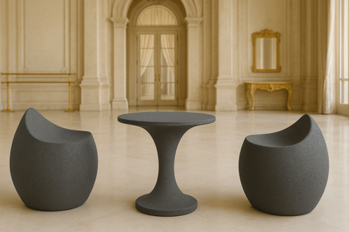 جلسة اسمنتية لون رمادي